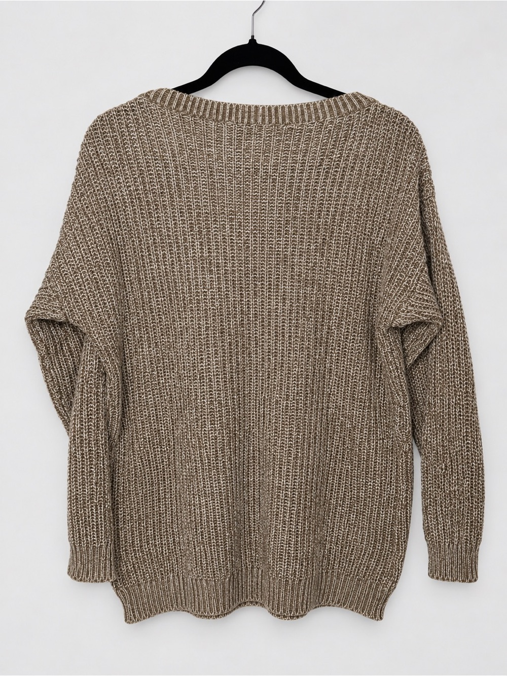 Ashley by 26 International Women’s Large Taupe Chunky Knit Oversized Pocket - Picture 2 of 5